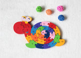 Wooden Snail Puzzle - Educational Number Jigsaw Toy