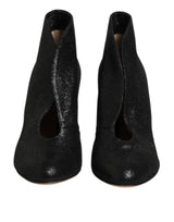 Gianvito Rossi Metallic Black Pump Stiletto Heels Shoes