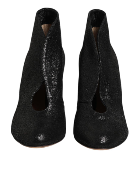 Gianvito Rossi Metallic Black Pump Stiletto Heels Shoes