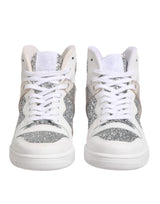 Chiara Ferragni White Silver High Top Women Sneakers Shoes