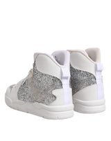 Chiara Ferragni White Silver High Top Women Sneakers Shoes