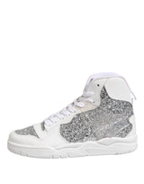 Chiara Ferragni White Silver High Top Women Sneakers Shoes