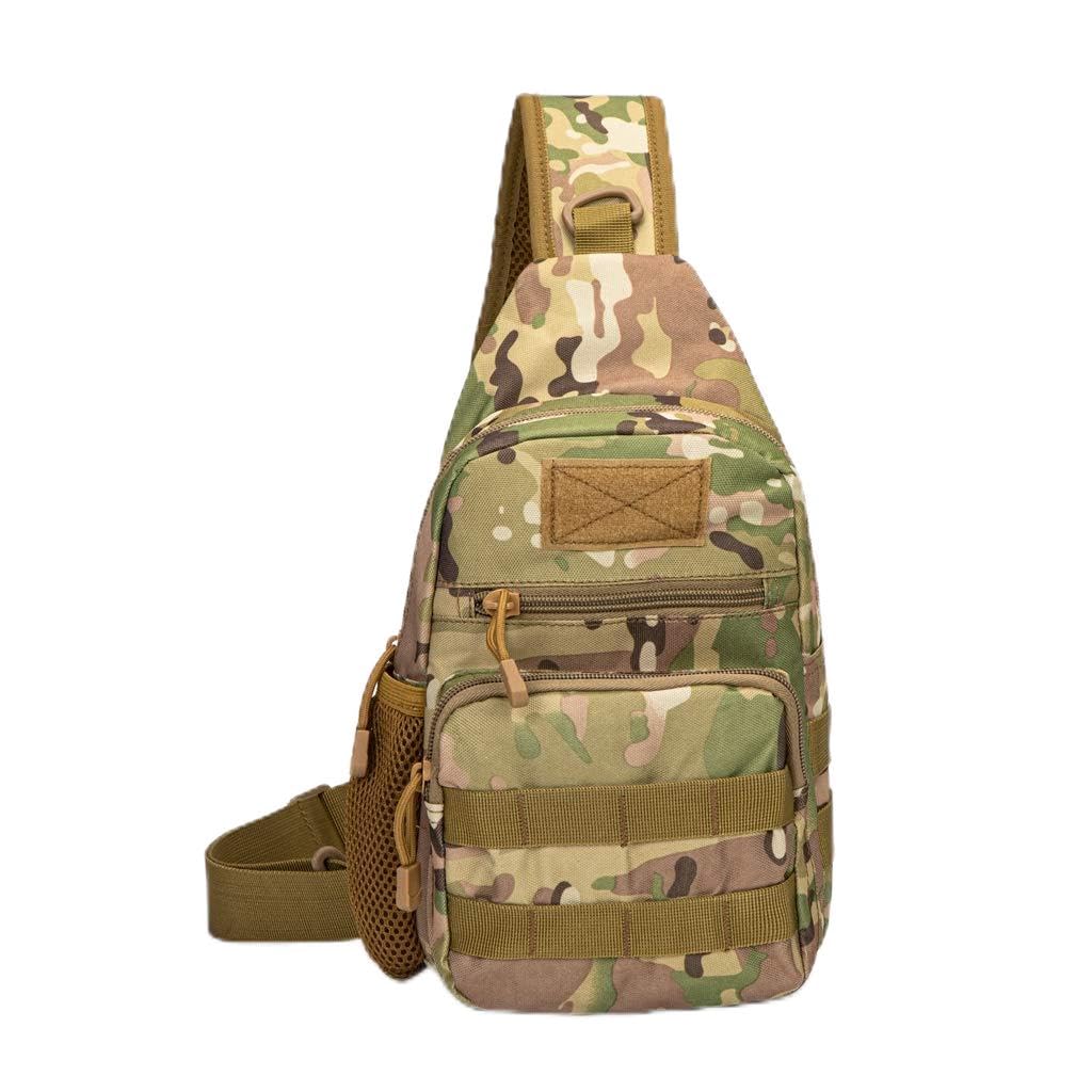 Jipemtra Tactical Sling Bag Pack EDC Military Chest Pack Messenger Bag MOLLE Crossbody Shoulder Daypack Side Utility Bag for Camping Hiking Trekking Cycling Outdoors (CP)