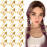 Joez Wonderful 20 Pcs Gold Star Hair Clips 1.18"/3cm Metal Snap Hair Clips Cute Star Clips Hair Barrettes Non-Slip Fashion Star Hair Accessories for Women Girls