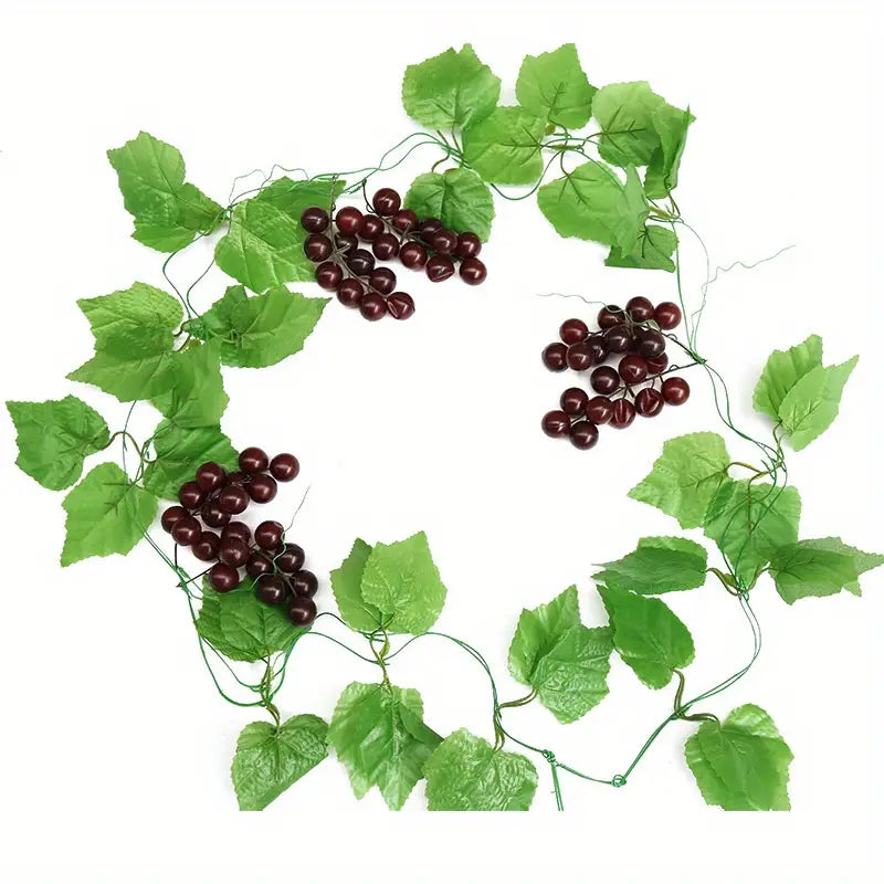 2 Pieces Fake Plastic Grapes Vines for Home Decor