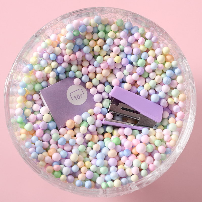 Cute Macaron Mini Stapler Student Stationery Set