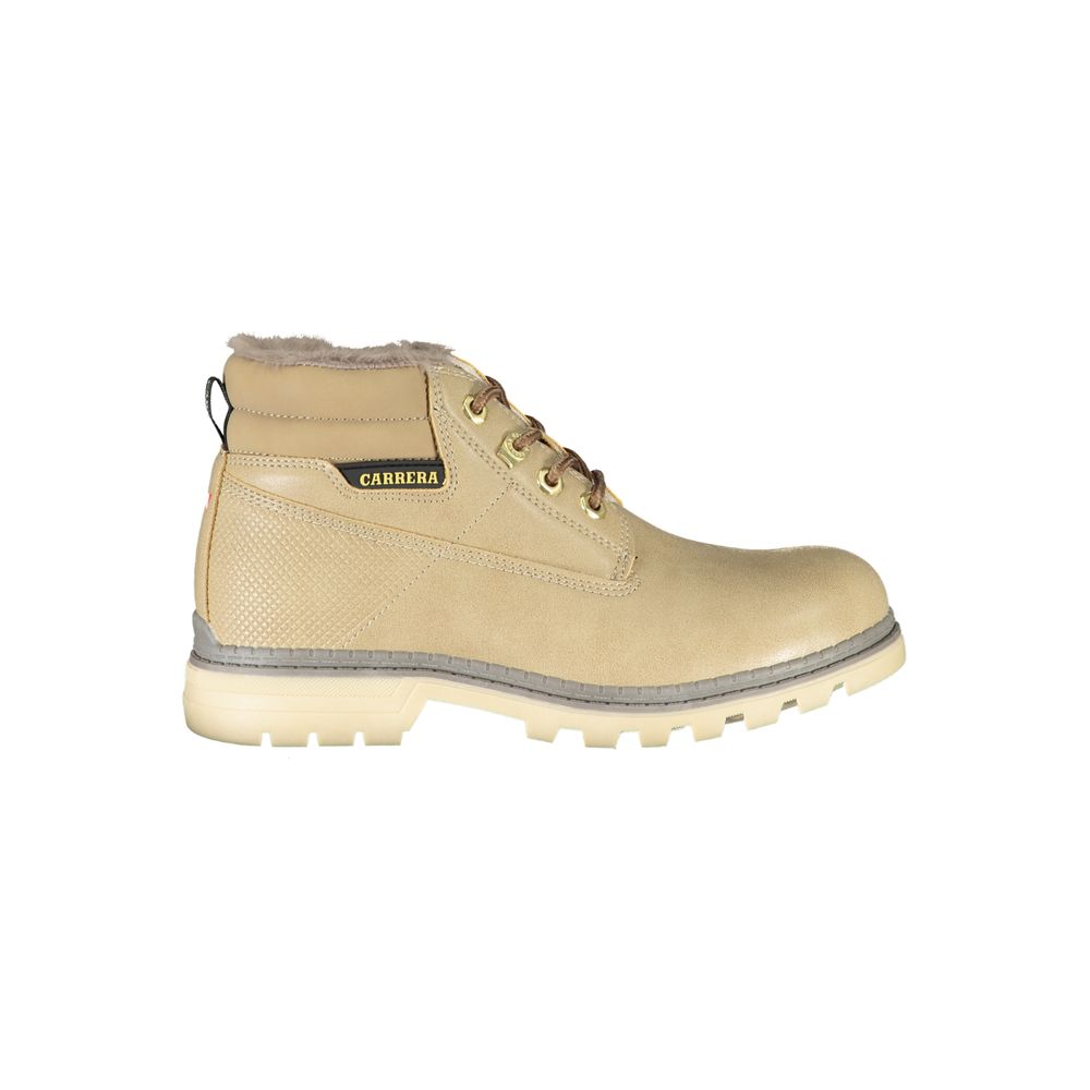 Carrera Beige Polyester Lace-Up Boots