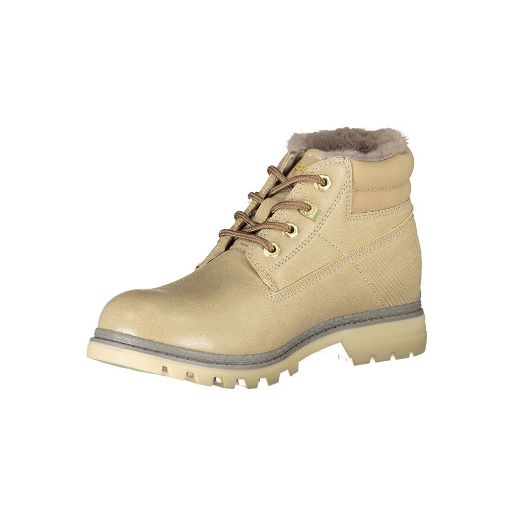 Carrera Beige Polyester Lace-Up Boots