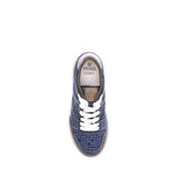 Fendi Blue Cotton Low Top Sneakers