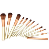 Iron Box Set, 12-Piece Gold Makeup Brush Kit