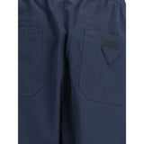 Prada Blue Cotton Casual Pants