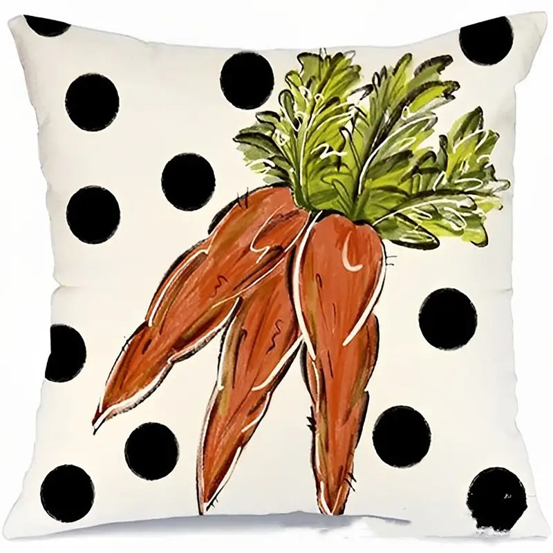 Easter Carrot Pattern Throw Pillowcase for Home Decor