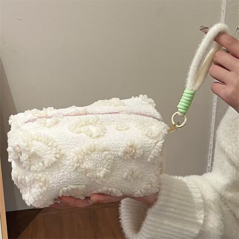 Jacquard Plush Large Capacity Cosmetic Bag