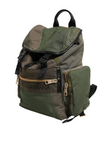 Dolce & Gabbana Military Green Patchwork Rucksack Backpack Bag
