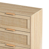 Drawers Rattan Storage Cabinet Rattan Drawer,for Bedroom,Living Room,Natural