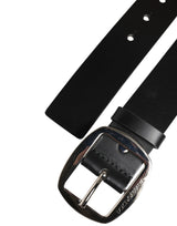 Dolce & Gabbana Black Leather Classic Metal Buckle Belt