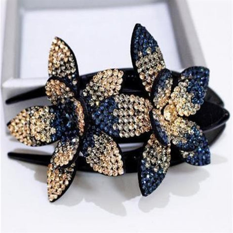 Floral Duckbill Hair Clip for Women with Rhinestones