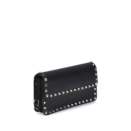 Valentino Garavani Black Calf Leather Bos Taurus Clutch Bag