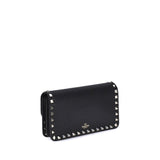 Valentino Garavani Black Calf Leather Bos Taurus Clutch Bag