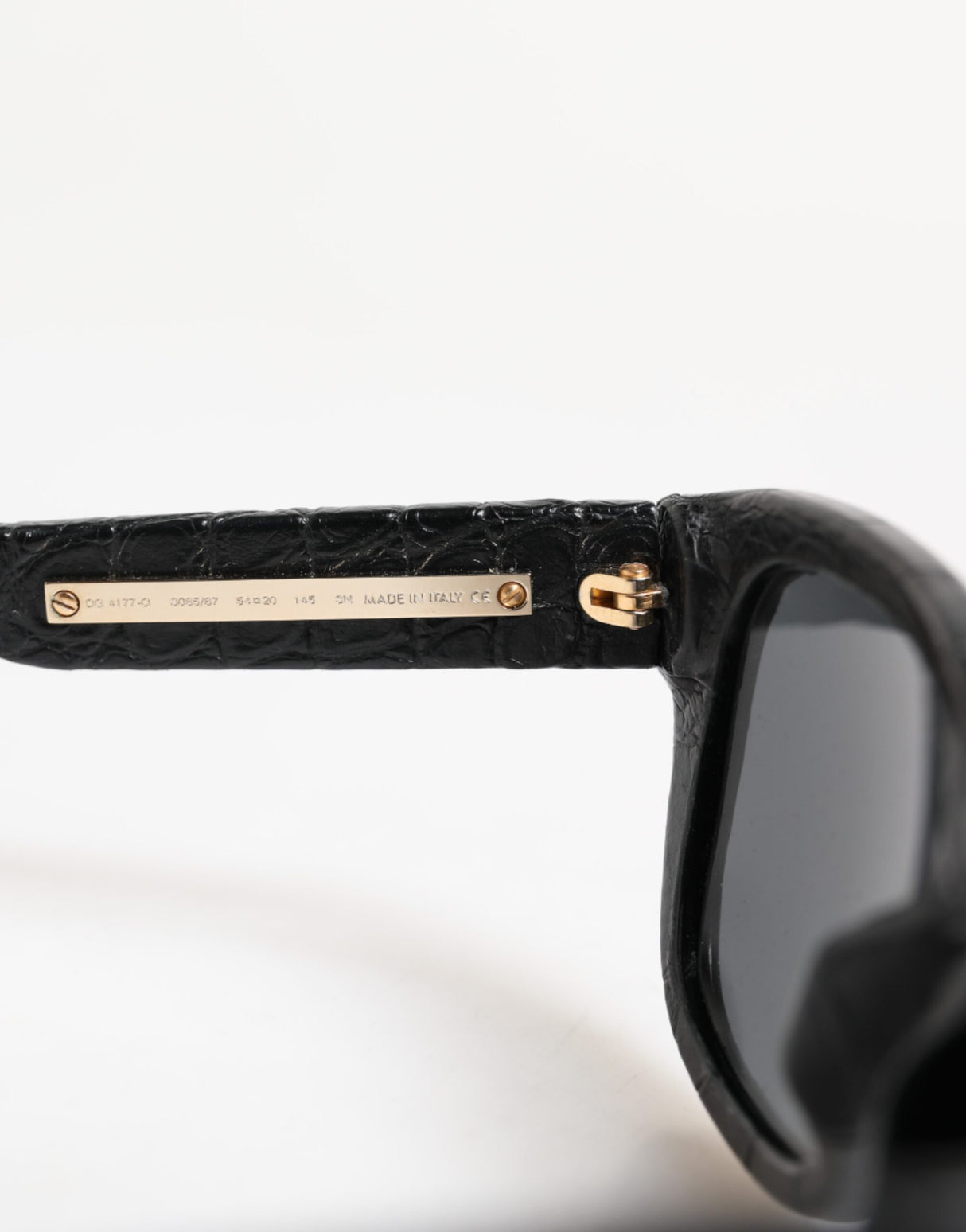 Dolce & Gabbana Black Leather Frame DG4177 Tinted Lens Sunglasses