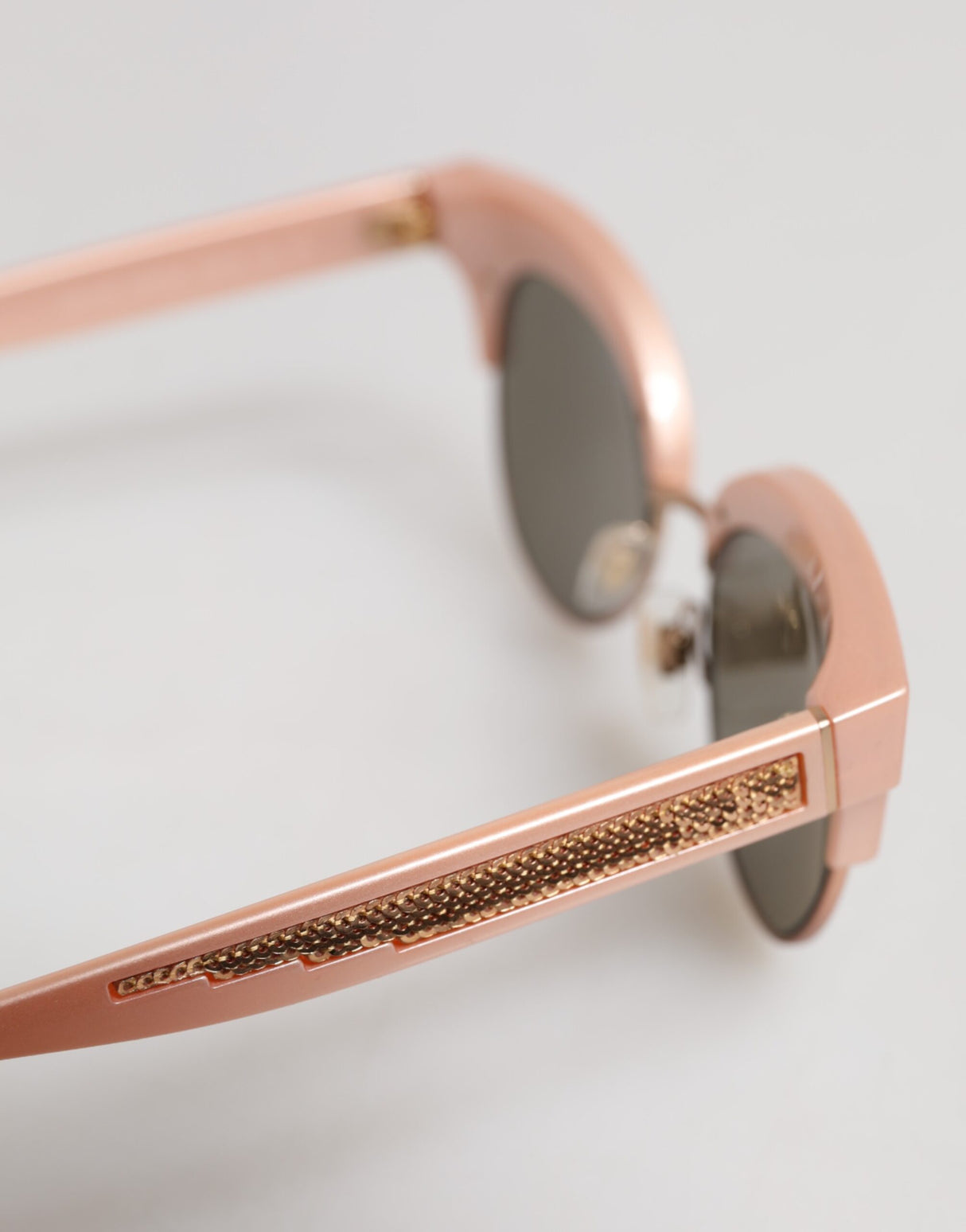 Dolce & Gabbana Pink Gold Mirrored Cat Eye DG6109 Sequined Sunglasses