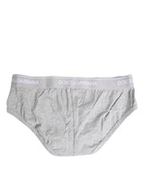 Dolce & Gabbana Gray Cotton Stretch Regular Brief Underwear
