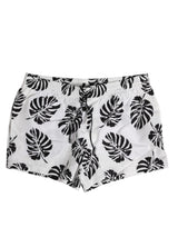Dolce & Gabbana White Black Print Beachwear Shorts Swimwear