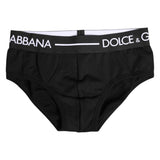Dolce & Gabbana Black Cotton Stretch Regular Brief Underwear