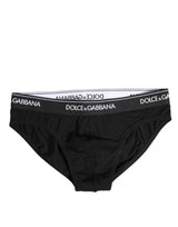 Dolce & Gabbana Black Cotton Stretch Regular Brief Underwear