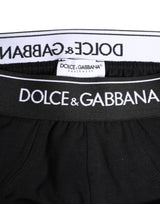 Dolce & Gabbana Black Cotton Stretch Regular Brief Underwear