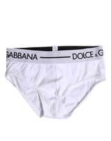 Dolce & Gabbana White Cotton Stretch Regular Brief Underwear