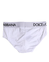 Dolce & Gabbana White Cotton Stretch Regular Brief Underwear