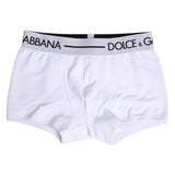 Dolce & Gabbana White Cotton Stretch Regular Boxer Underwear