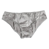 Dolce & Gabbana Gray Silk Stretch Bottom Low Waist Panty Underwear