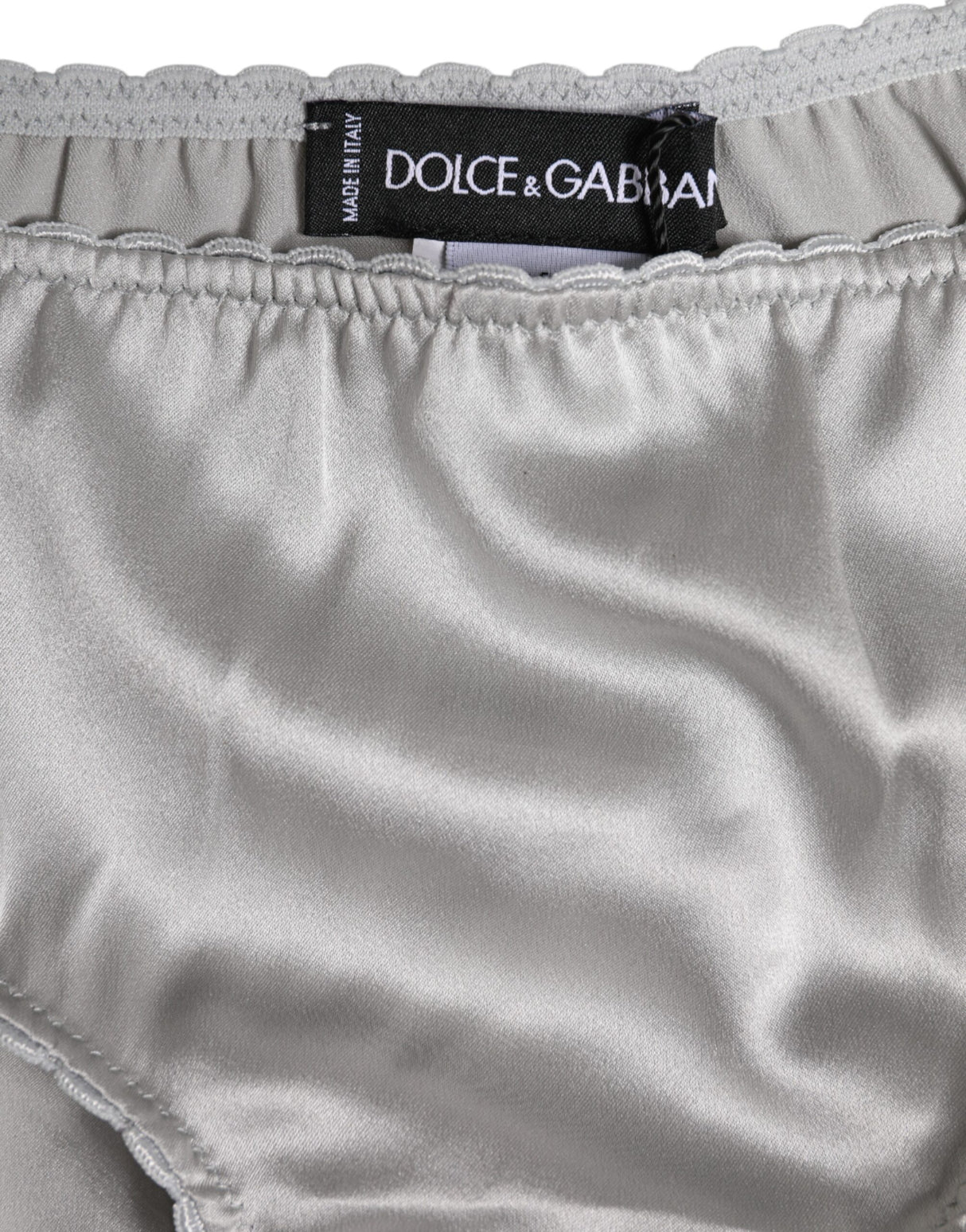 Dolce & Gabbana Gray Silk Stretch Bottom Low Waist Panty Underwear
