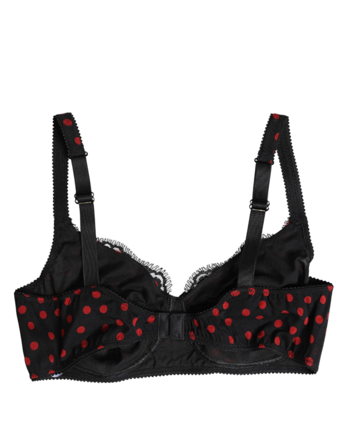 Dolce & Gabbana Black Red Polka Dot Underwired Balconette Underwear