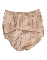 Dolce & Gabbana Beige Silk Lace High Waist Bikini Panty Underwear