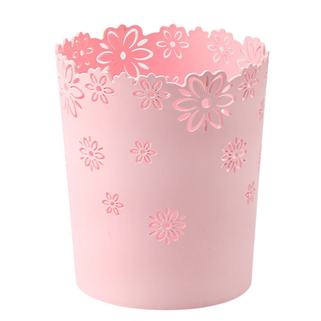 Home Office Desktop Trash Can with Hollow Design
