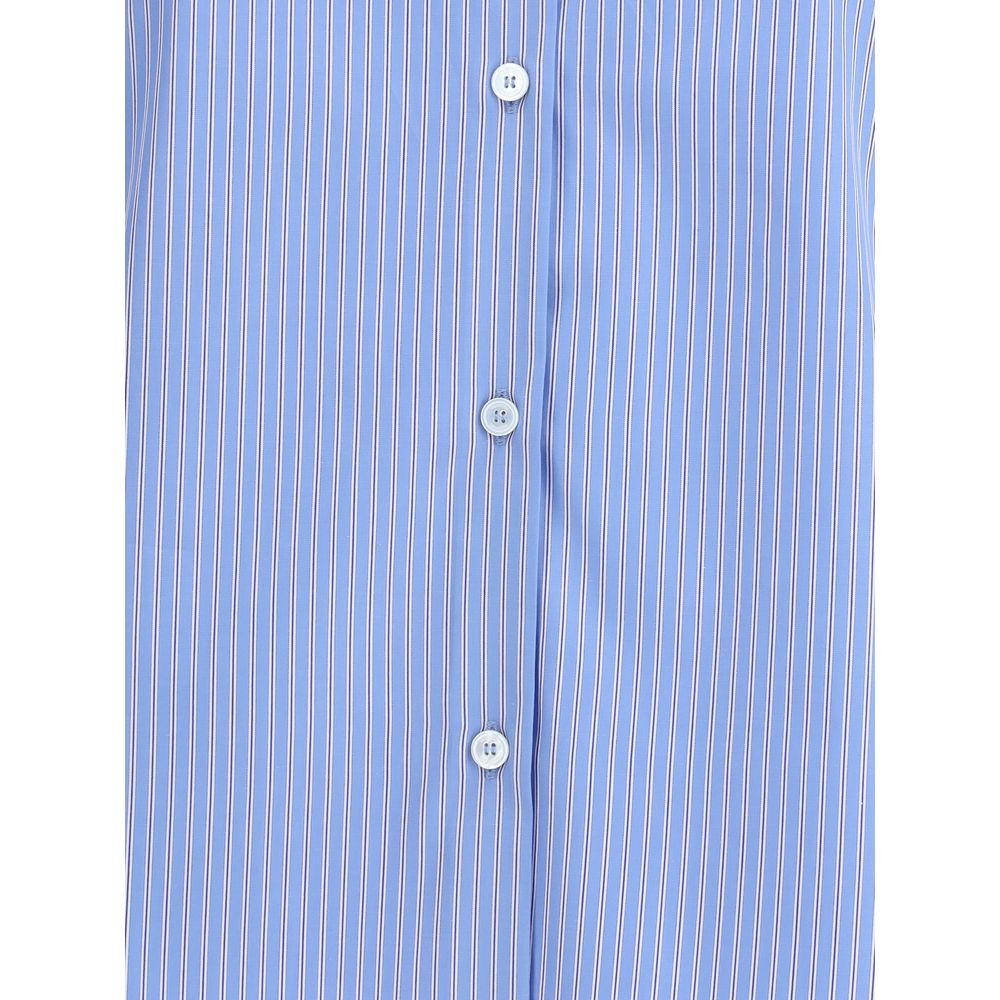 Valentino Blue Cotton Pattern Shirt