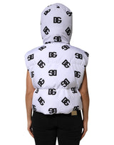 Dolce & Gabbana White Black DG Mania Polyester Puffer Jacket