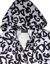 Dolce & Gabbana White DG Mania Hooded Sleeveless Puffer Jacket