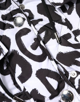 Dolce & Gabbana White DG Mania Hooded Sleeveless Puffer Jacket