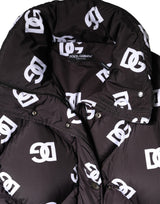 Dolce & Gabbana Black DG Mania Puffer Quilted Long Coat Jacket