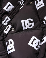 Dolce & Gabbana Black DG Mania Puffer Quilted Long Coat Jacket