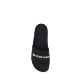 Balenciaga Black Rubber Flat Sandals