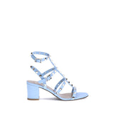 Valentino Garavani Light Blue Calf Leather Bos Taurus Strap-On Sandals