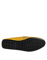 Dolce & Gabbana Yellow Exotic Leather Loafers Slip On Shoes