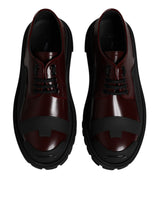 Dolce & Gabbana Red Leather Lace Up Trekking Dress Shoes