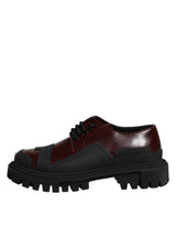 Dolce & Gabbana Red Leather Lace Up Trekking Dress Shoes