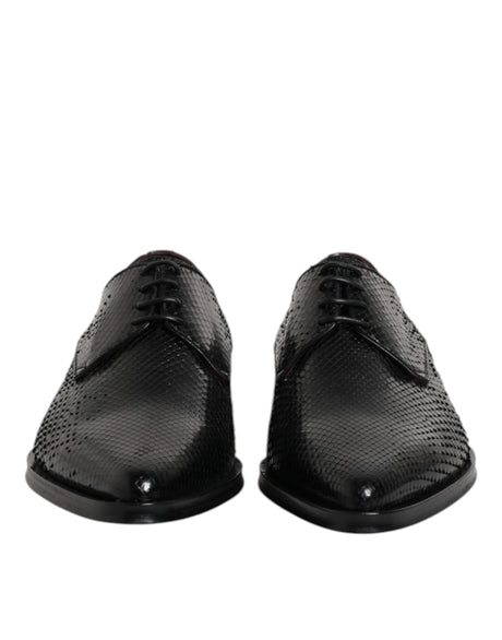 Dolce & Gabbana Black Leather Lace Up Dress Men Derby Shoes